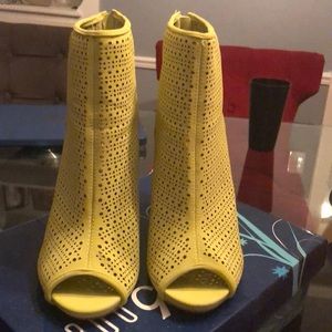 Lime green booties